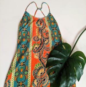 Open back maxi length summer dress